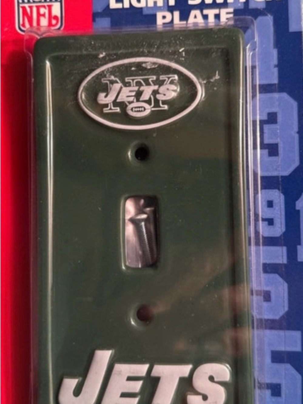 New York Jets Dark Green Single Toggle Light Switch Plate - Official Team Design